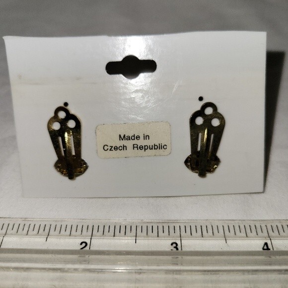 Bohemian Art Glass Clip On Earrings Multicolor - Picture 4 of 4